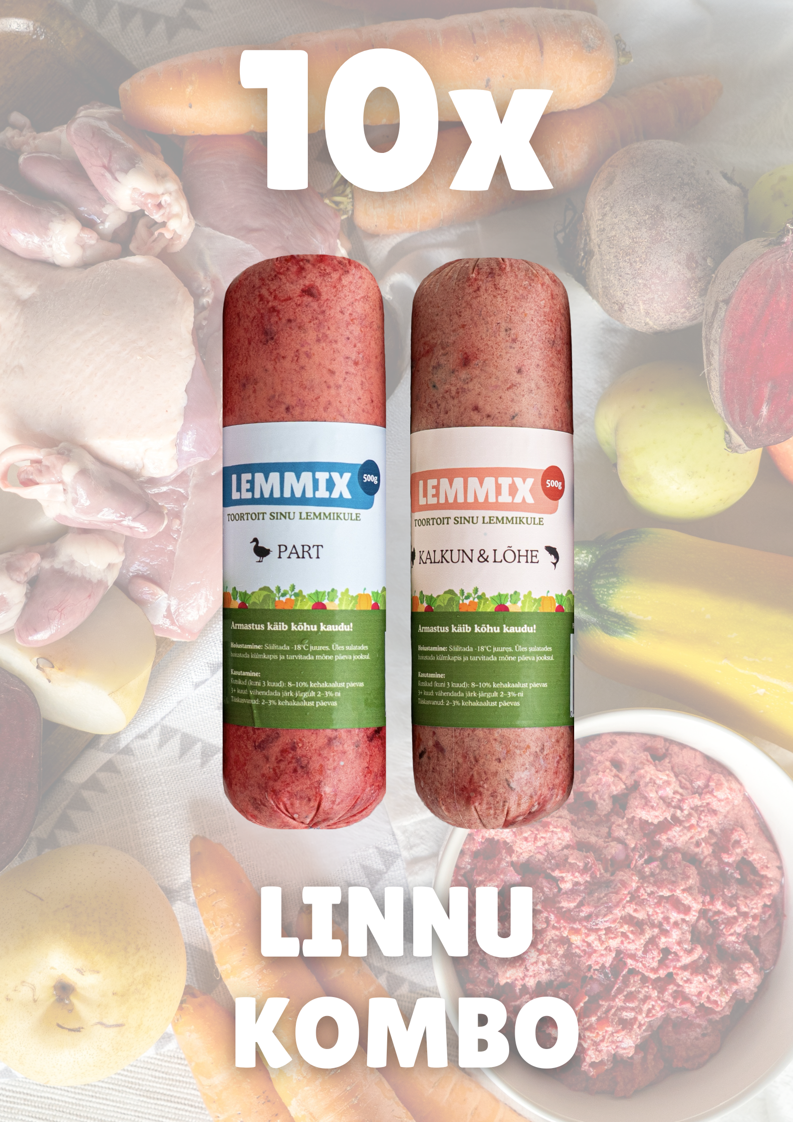 Koerte toortoidu kombo