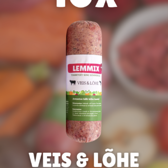 Veise ja lõhe koerte toortoit