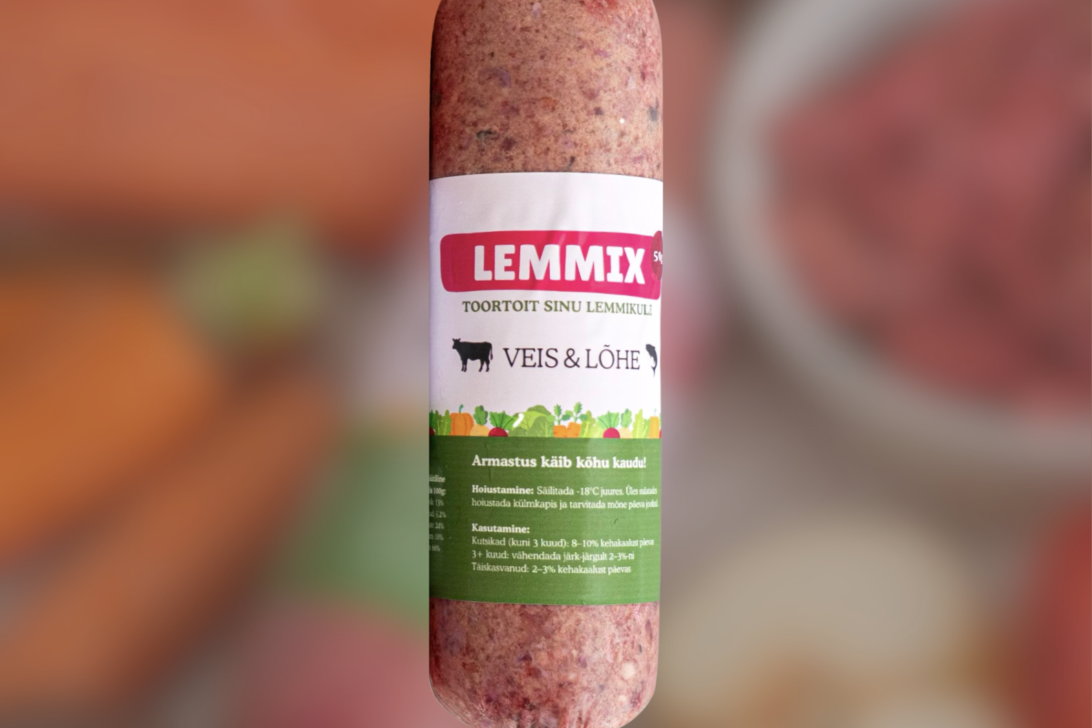 Veise ja lõhe koerte toortoit